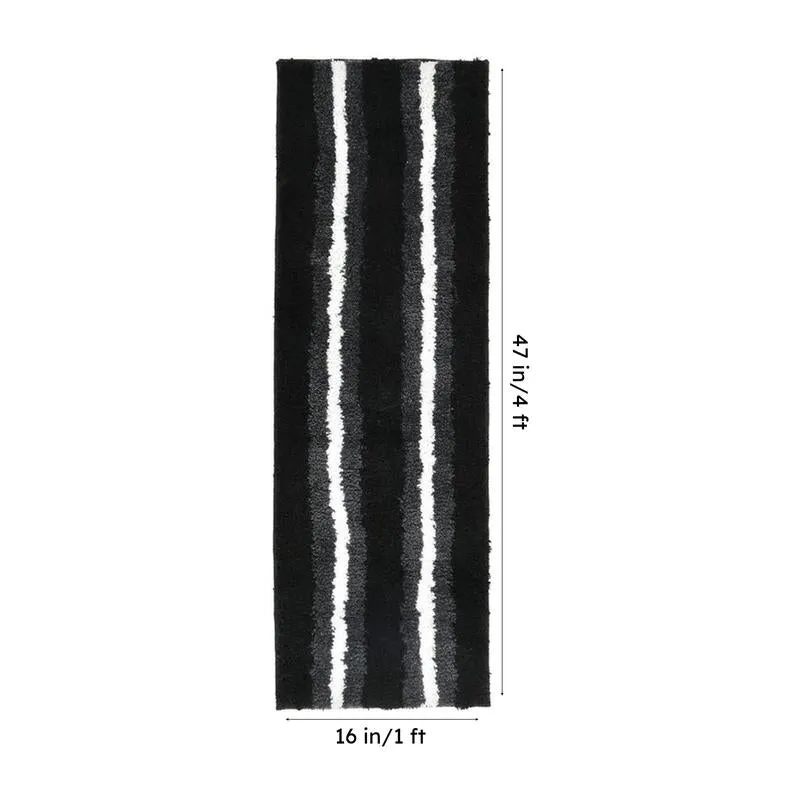 Striata Micro Fiber Runner Rug - Black media 7