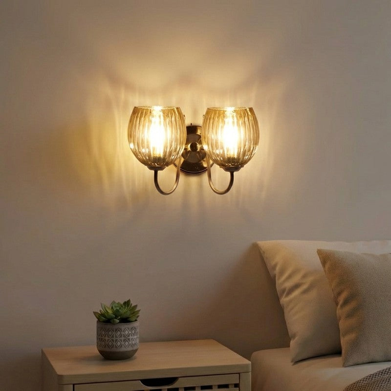 Vintage Glow Dual Shade Glass Wall Lamp