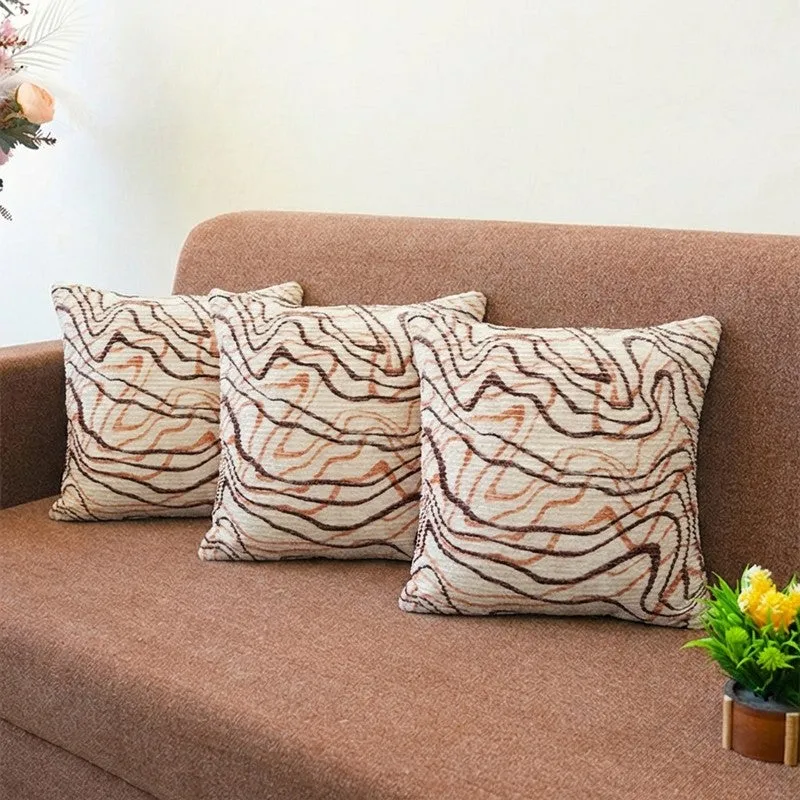 LiquidFlow Cushion Cover (Coral) - Set Of Three media 1