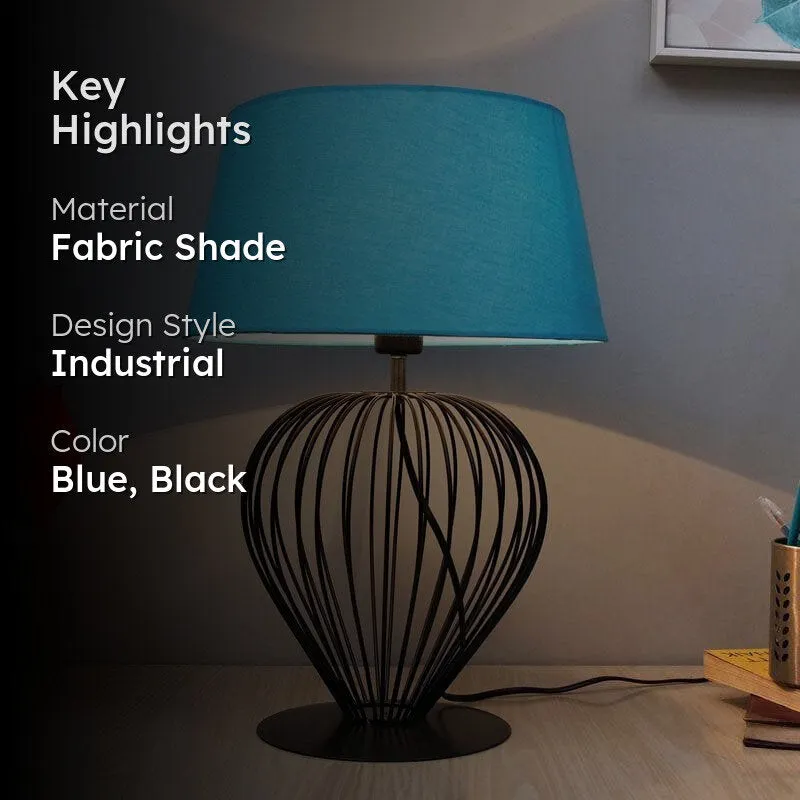 Emara Fabric Table Lamp - Blue,Black media 2