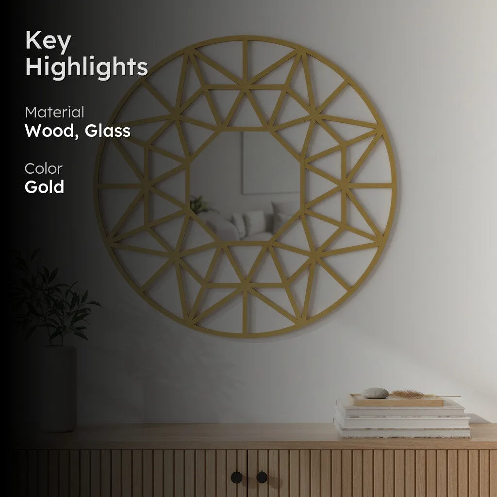 Golden Fractals Decorative Wall Mirror media 2