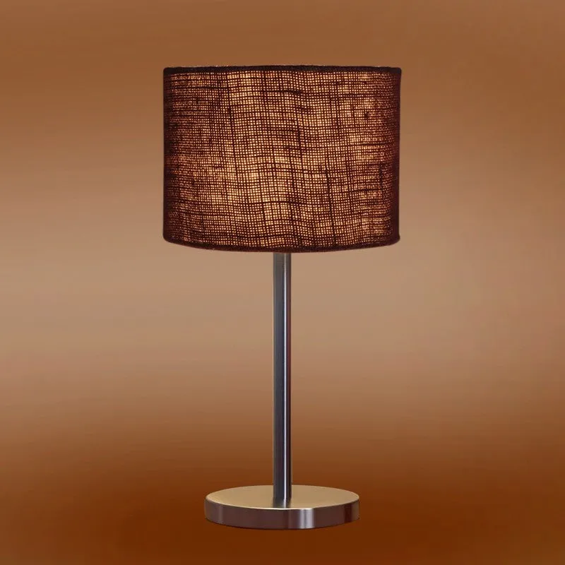Noctra Silk Glow Metal Table Lamp - Brown media 7