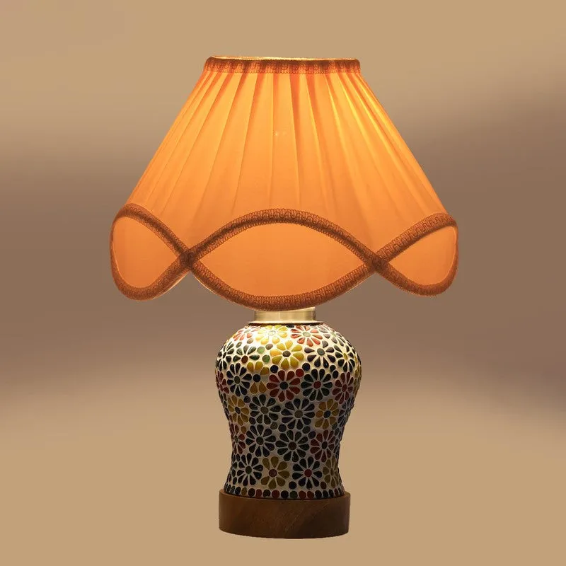 Glowara Pleated Wooden Table Lamp - Multicolor media 7
