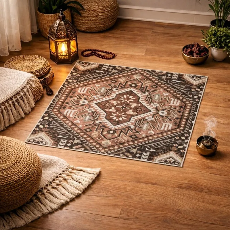 Iman Grace Prayer Mat (Brown) - 550 GSM media 1