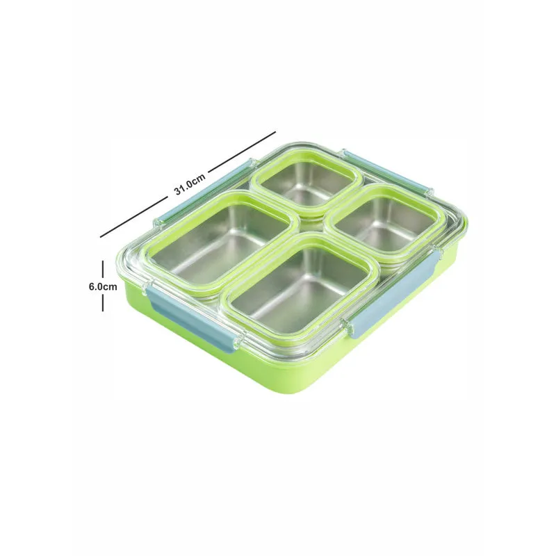 Agro Kids Leakproof Lunch Box with Compartments (Light Green) - 1100 ML media 4