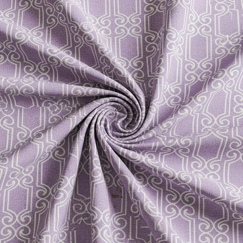 Antira Geometric Cotton Bedsheet (Purple) - 200 TC media 5