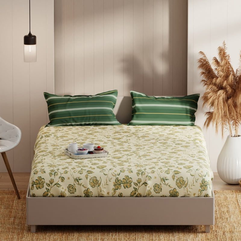 Blush Rest Microfiber Bedsheet (Yellow) - 135 GSM media 3