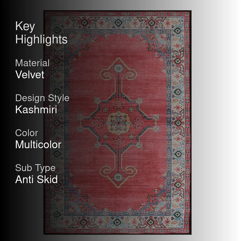 Ember's Thread Velvet Rectangle Anti-Skid Carpet media 2
