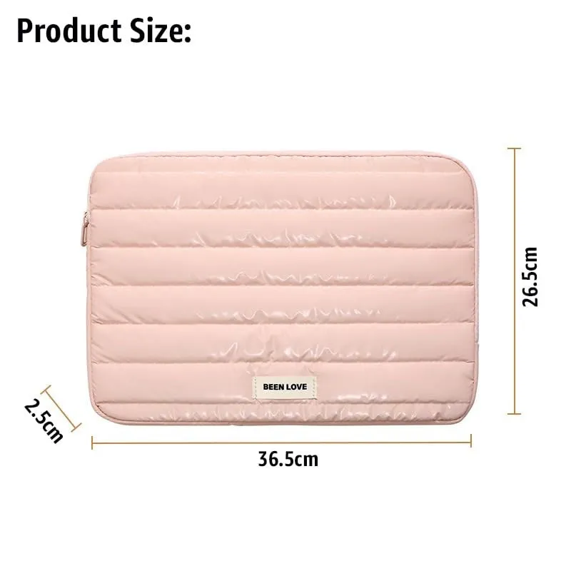 Soft Pink Quilted Laptop Sleeve - Waterproof and Shockproof media 8