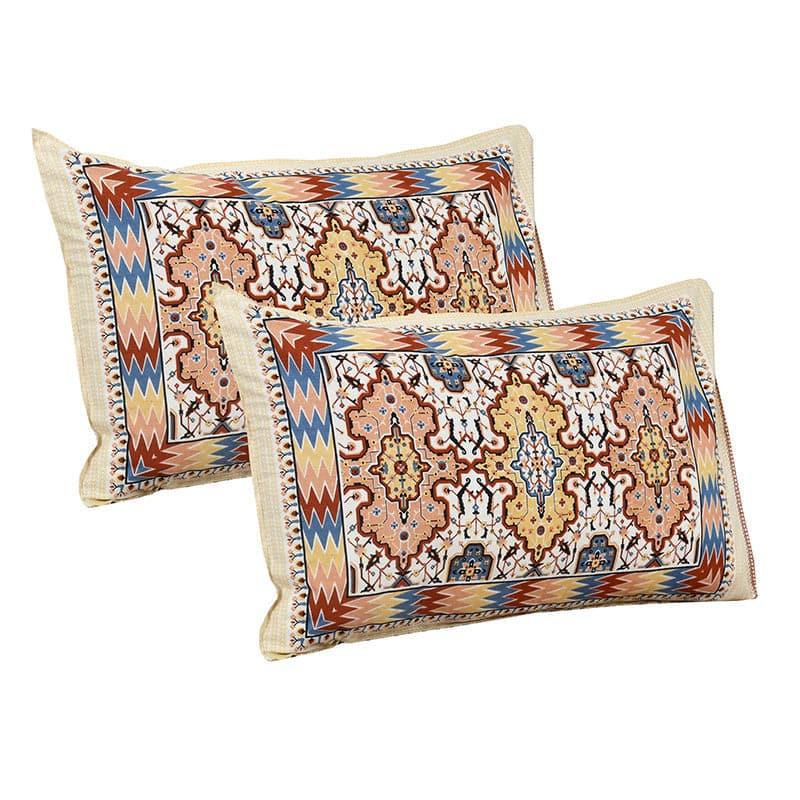 Baneeta Ethnic Bedshhet - Orange & Yellow Cotton Bedsheet - 180 TC media 6