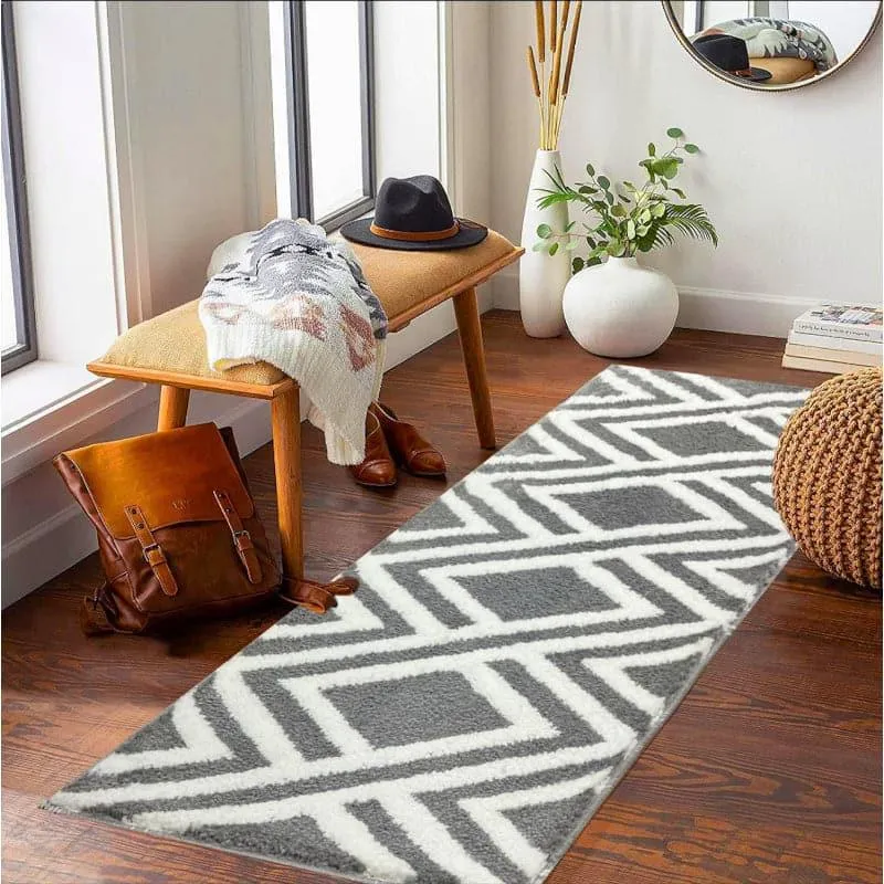 Luxe Plush Micro Fiber Runner Rug - grey media 4