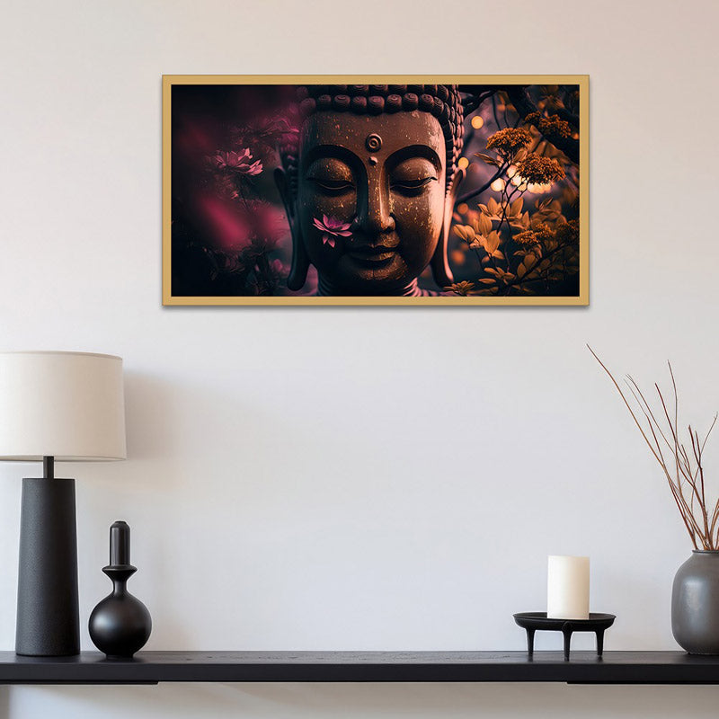 Serene Buddha Joy Canvas Wall Painting With Frame