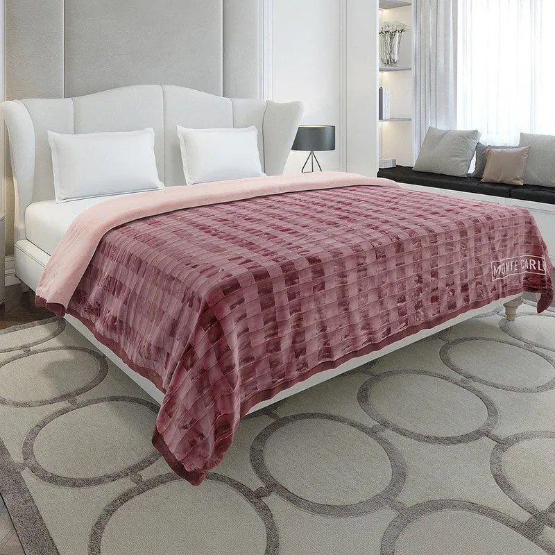 Monte Carlo Velvet Whisper Blanket (Maroon)- 720 GSM media 1