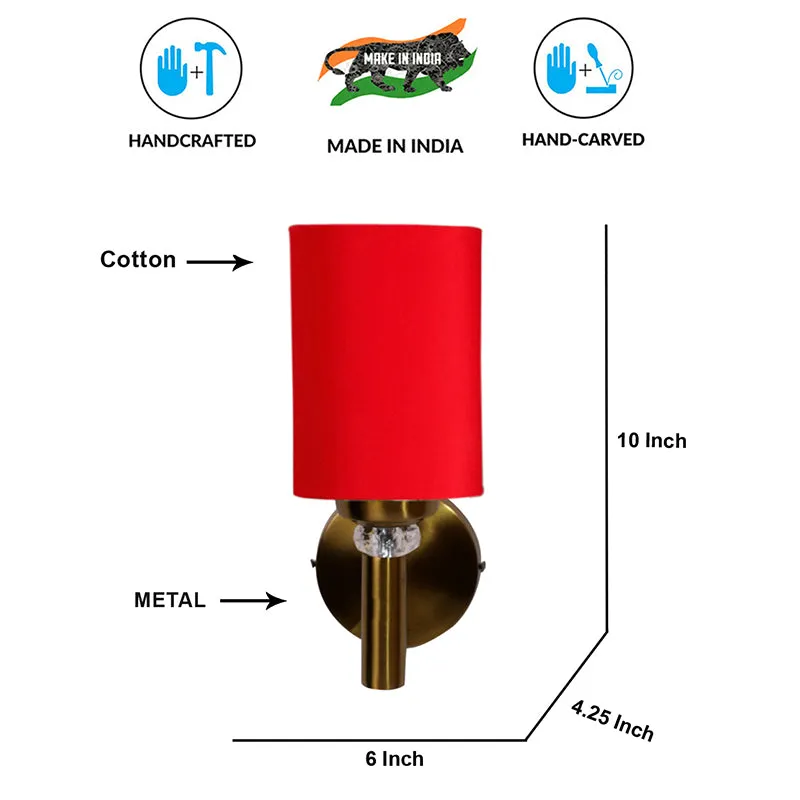 Sienna Steel & Cotton Wall Lamp - Red media 6