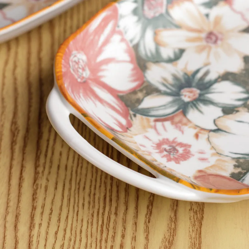 Sunlit Leaf Porcelain Platter - Four Piece Set media 5