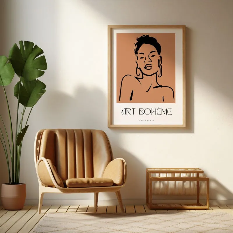 Forza Delicata Archival Canvas Wall Art - Natural Brown Frame media 1