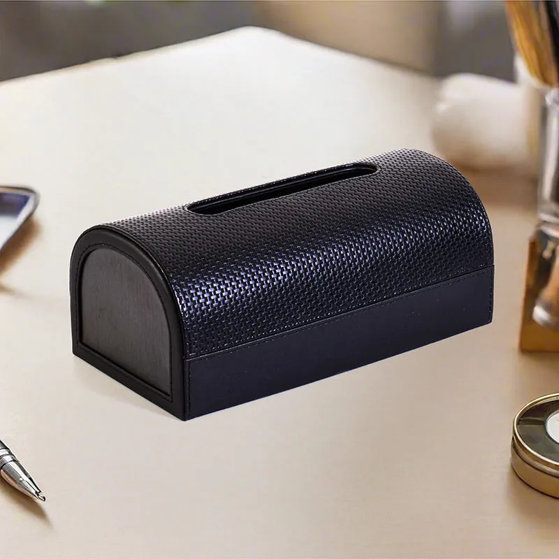 Tishue Faux Leather Tissue Box - Black media 1