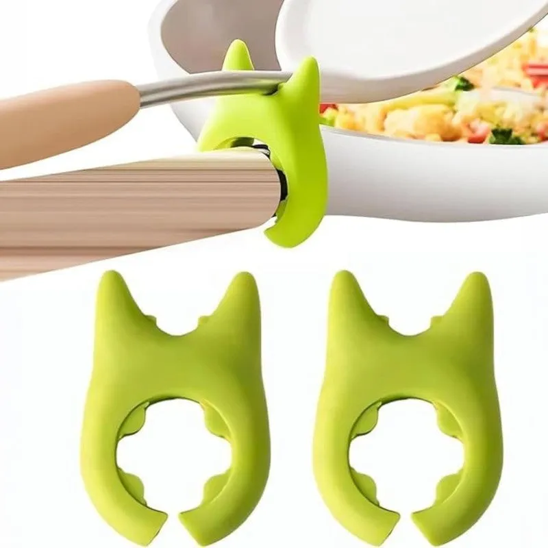 Green Silicone Pot Edge Utensil Holder media 3