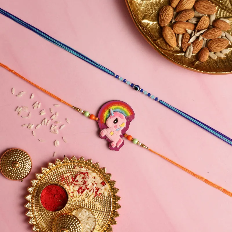 Unicorn II Rakhi with Roli Chawal - Three Piece Set media 1