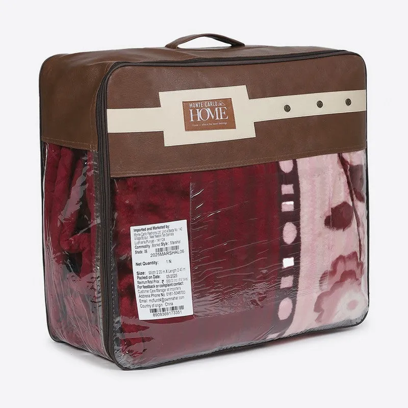 Monte Carlo Crimson Dreamscape Blanket (Maroon,Pink) - 852 GSM media 7
