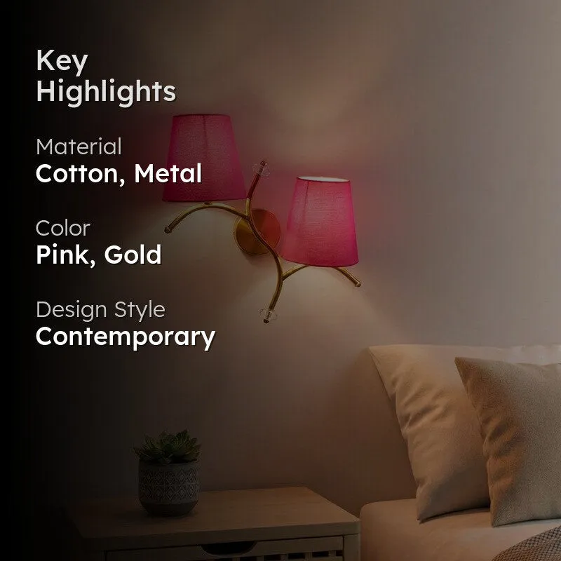 GlowStem Twin Cotton Wall Lamp - Pink media 2