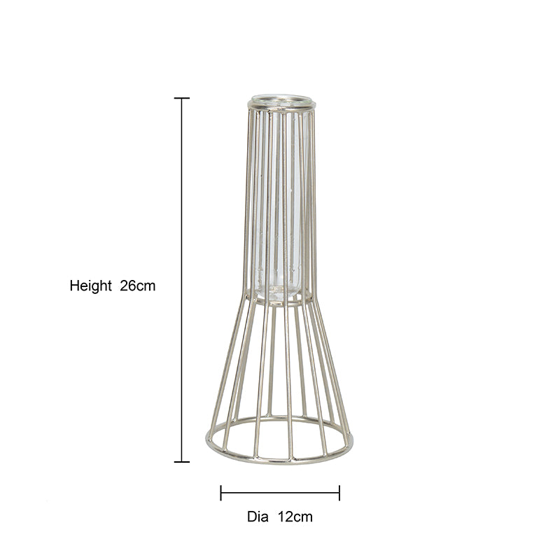 Iara Test Tube Planter - Silver media 4