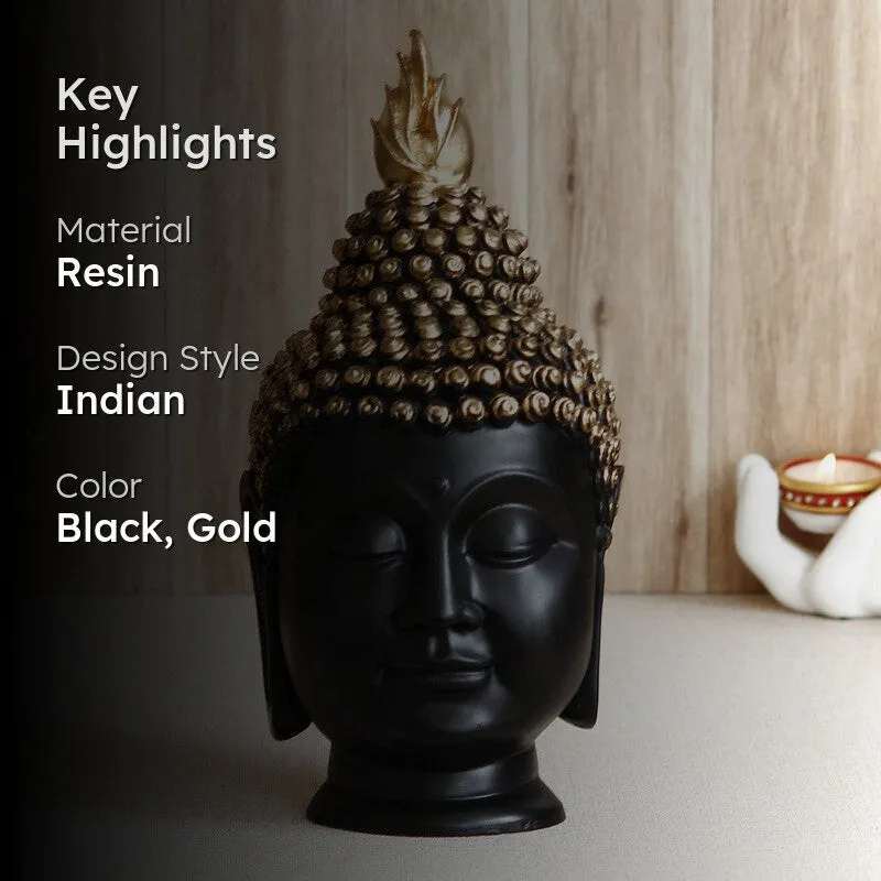 Tranquil Buddha Idol - Black media 2