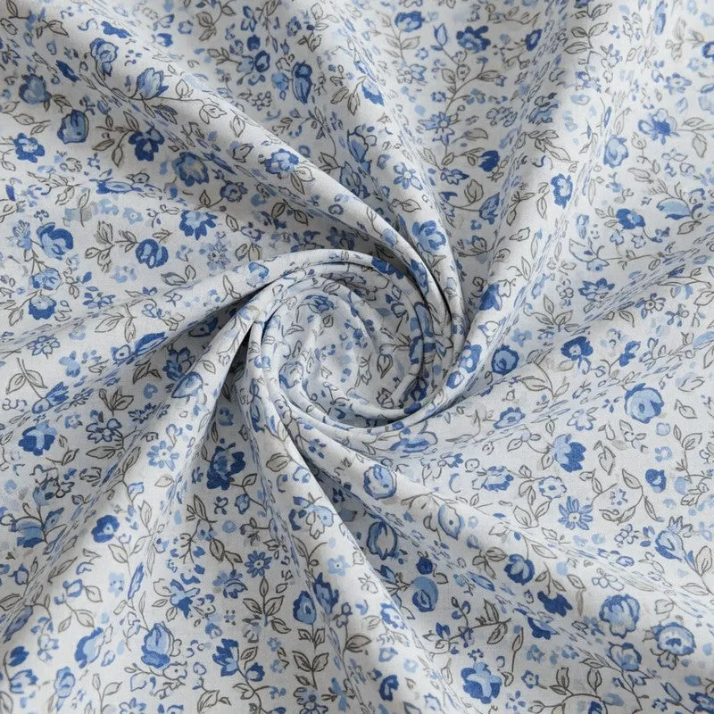 Avani Floral Cotton Bedsheet (Blue) - 180 TC media 5