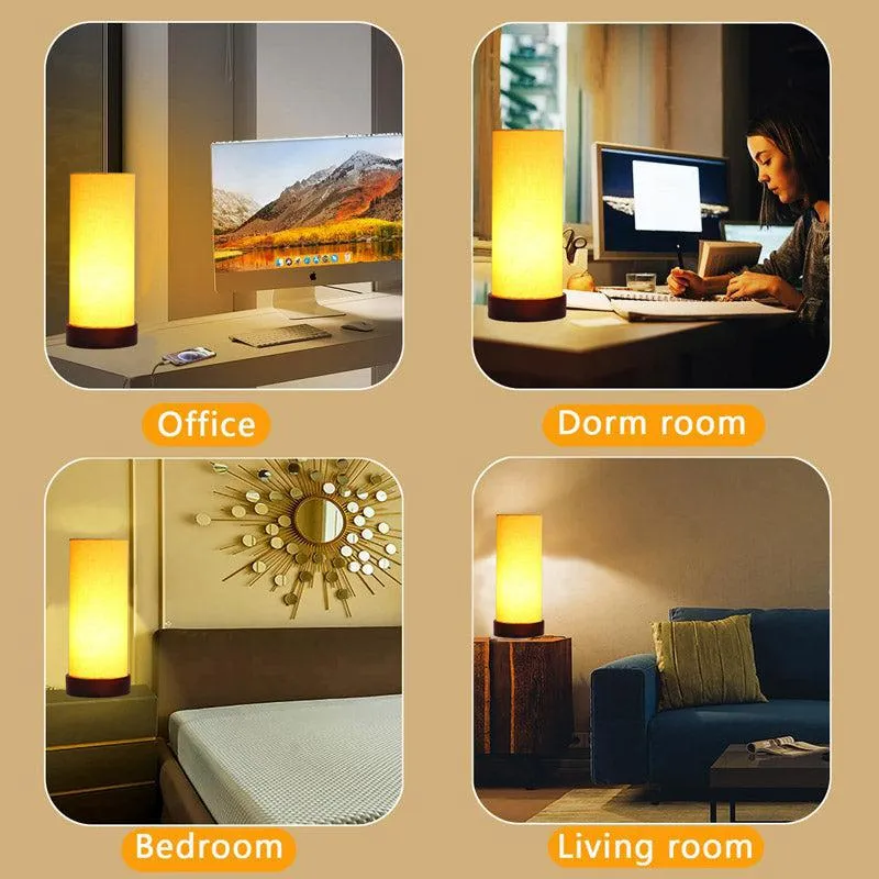 Mirza Tower Wooden Table Lamp - Yellow,Black media 5