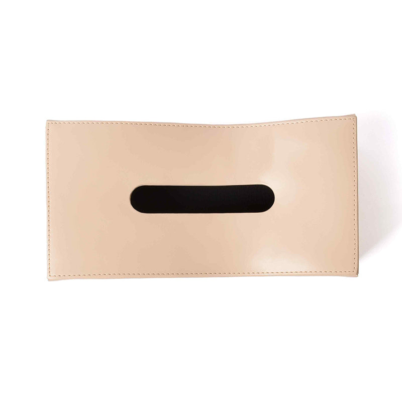 Veltrix Faux Leather Tissue Holder - Beige media 5