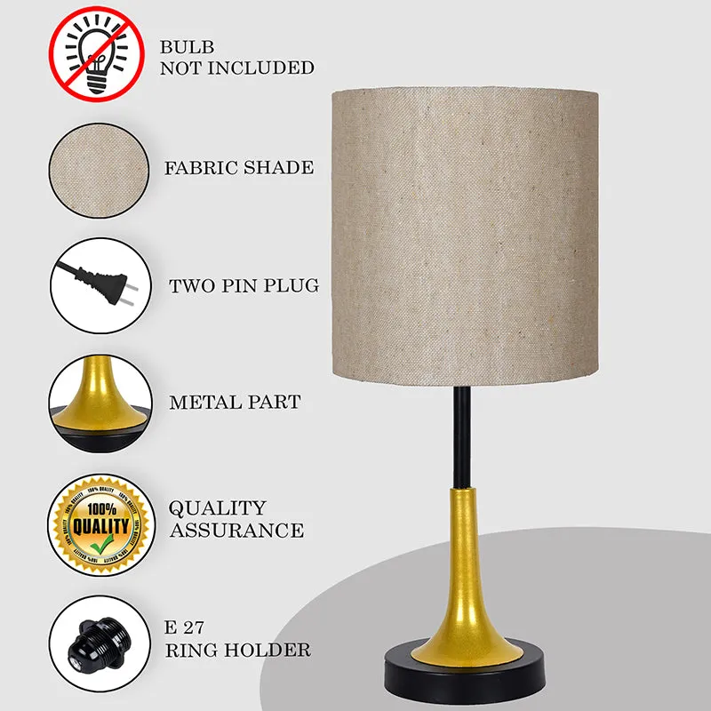 Arialla Drum Metal Table Lamp - Grey,Gold,Black media 4