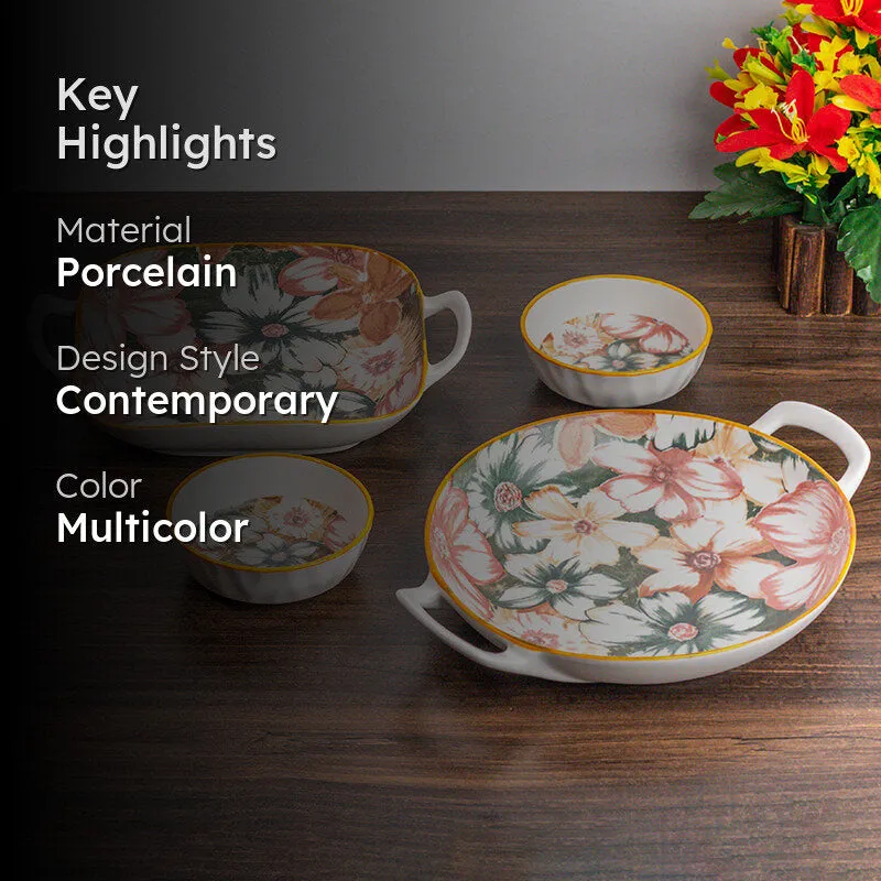 Golden Glow Porcelain Platter - Four Piece Set media 2