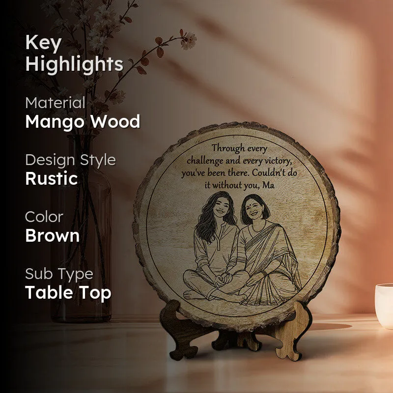 Couldn't Do It Without You Wood Showpiece - Round media 2