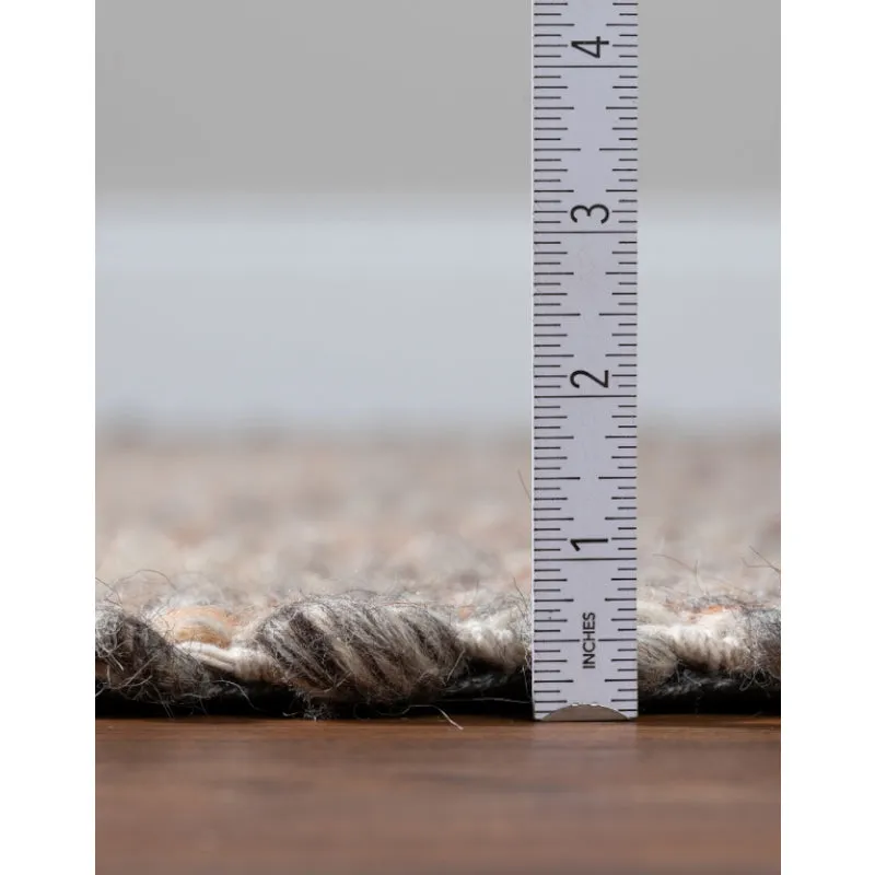 Artistry Threads Hand Woven Wool Rug - Orange & Brown media 8