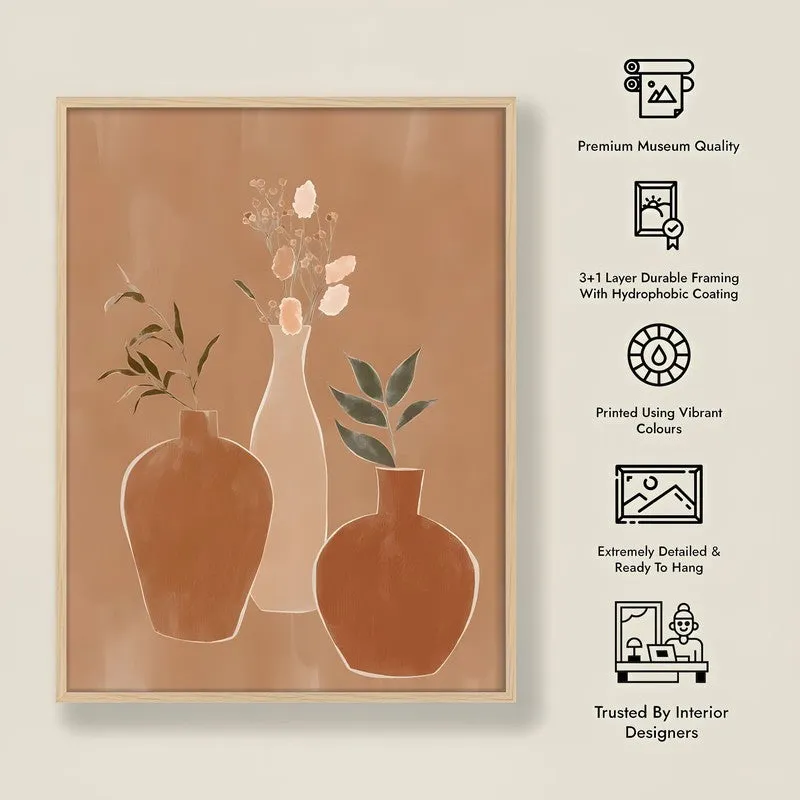 Modern Botanica Canvas Wall Painting With Brown Frame media 9