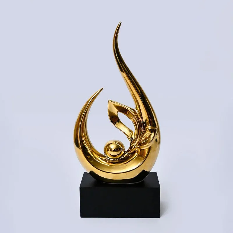 Vireon Elegant Golden Wave Showpiece media 4