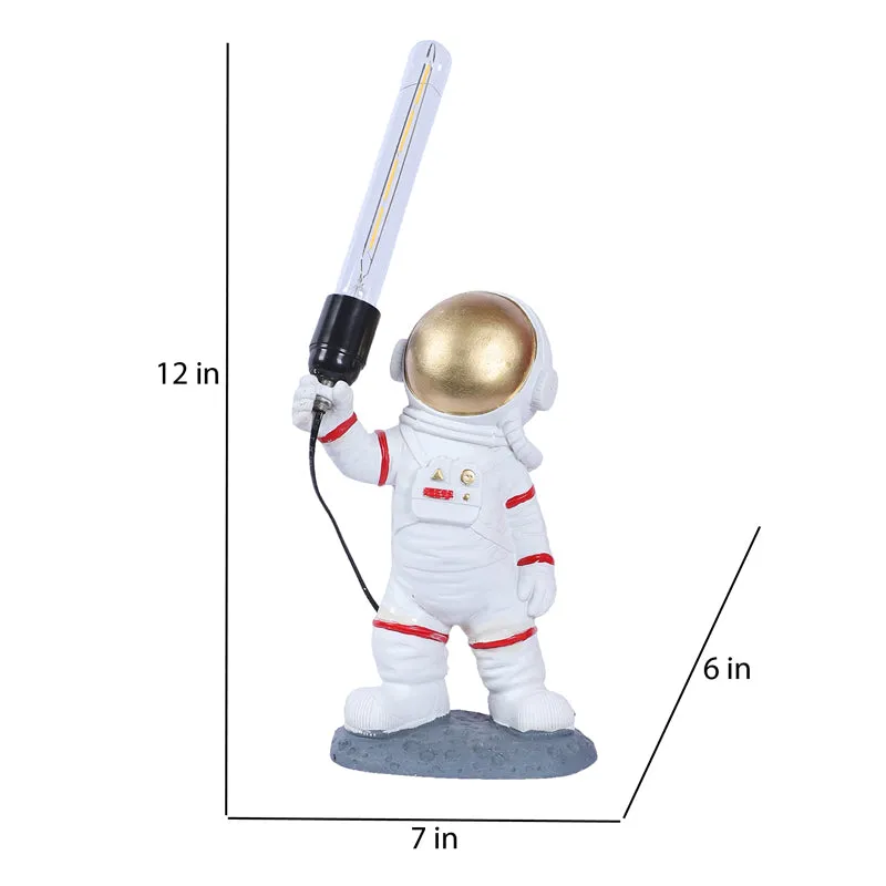 Space Saber Ceramic Table Lamp - White,Gold media 8