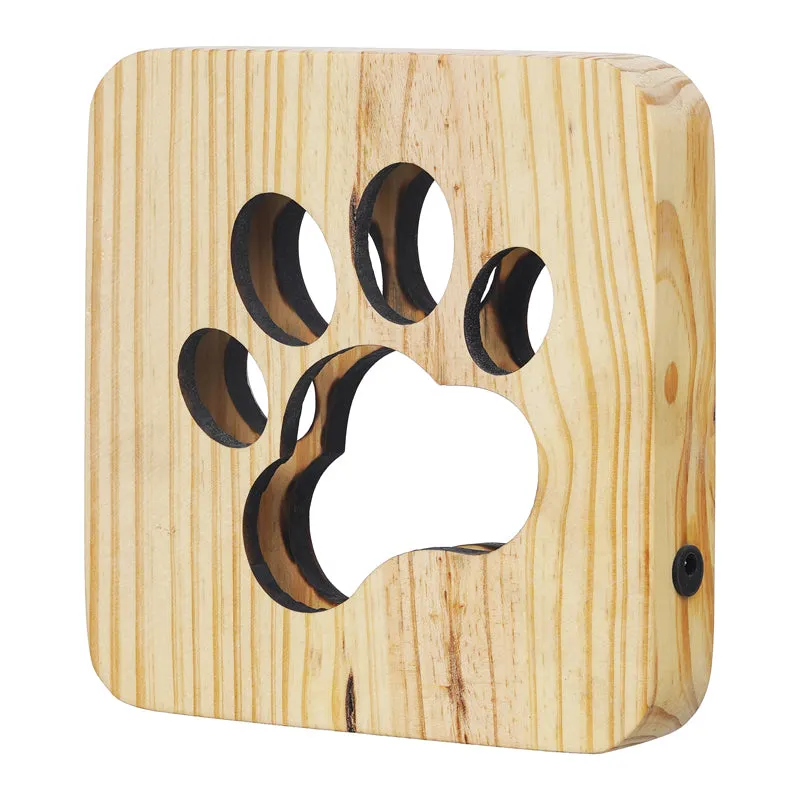 Pawsome LED Wooden Table Lamp - Brown media 3