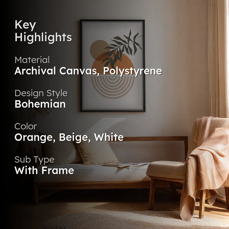Warm Botanica Canvas Wall Painting With Black Frame media 2