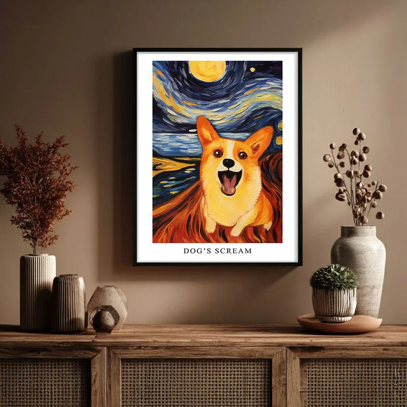 Dog's Scream Archival Canvas Wall Art - Black Frame media 3