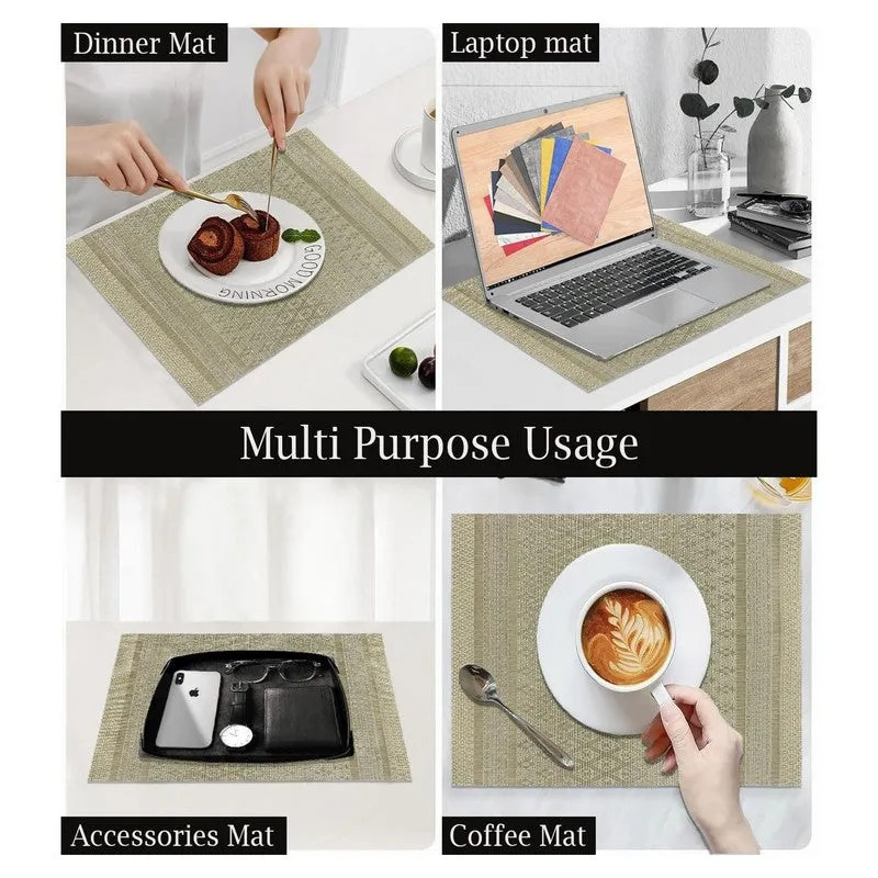 Amara Golden Rectangle PVC Table Mats - Set Of Two media 5