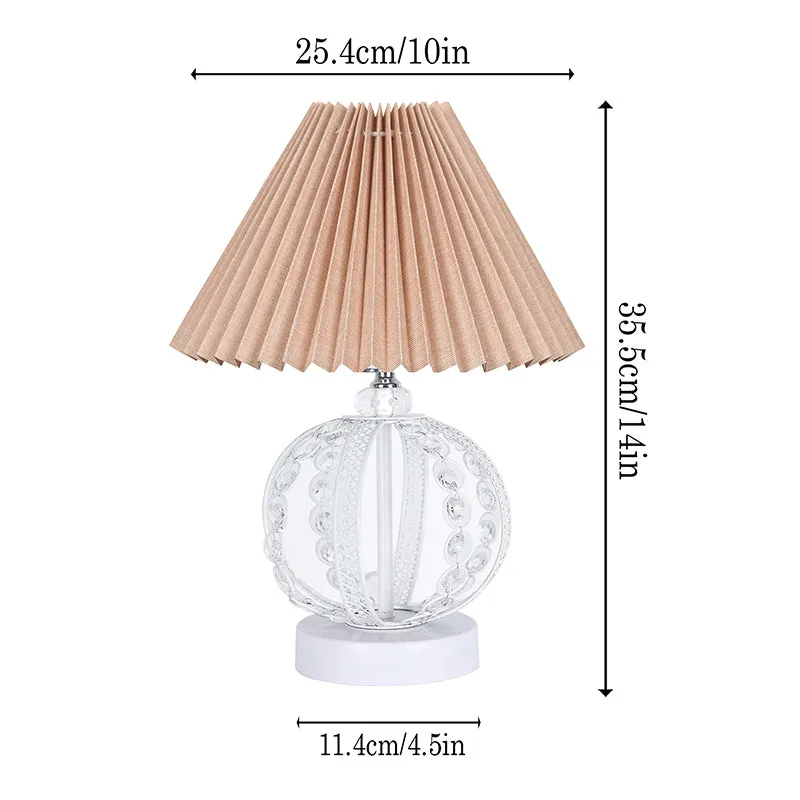 French Pleat Orna Metal Table Lamp - Beige,White media 5