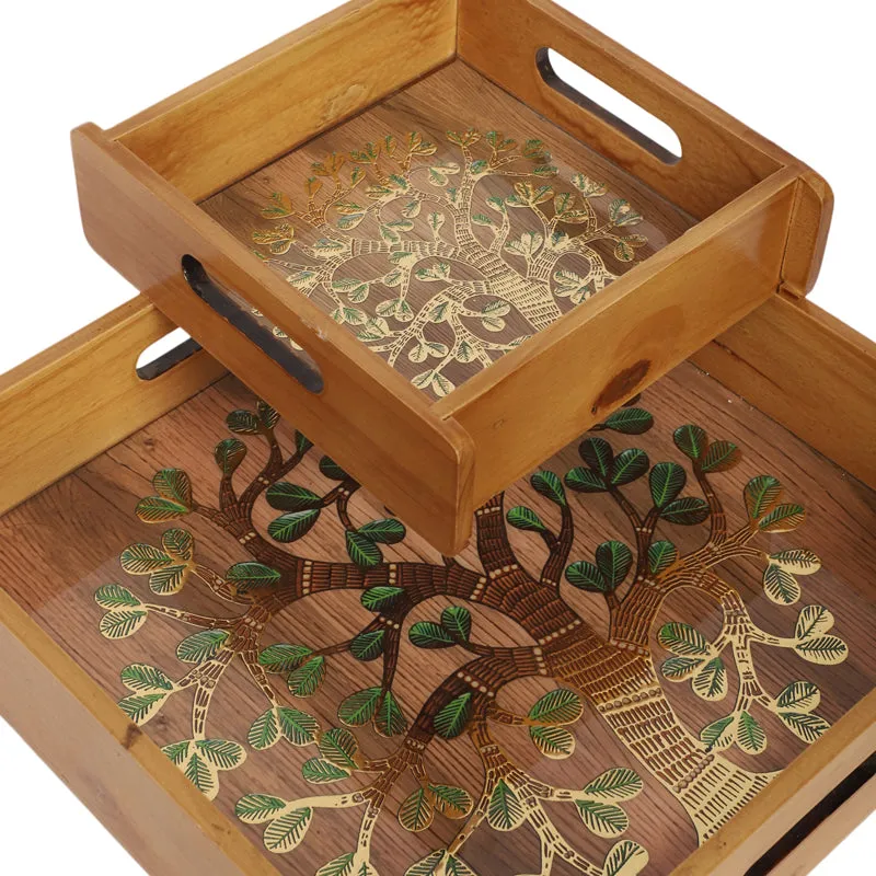 Sona Patta Wooden Serving Tray - Set of Two media 5