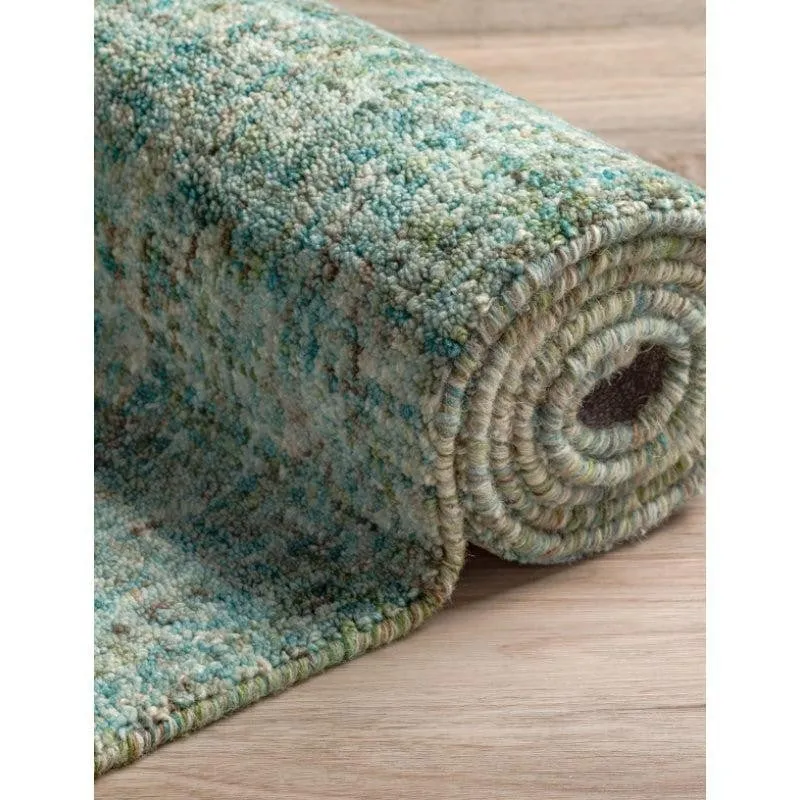 Handloom Hand Tufted Harmony Wool Rug - Sea Green media 7