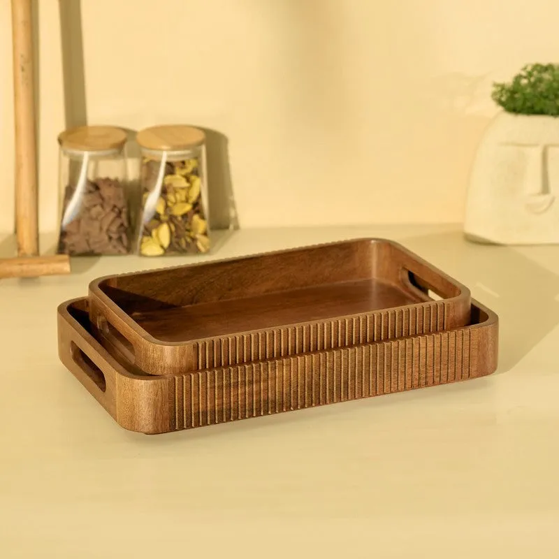 Duet Nested Wooden Serving Trays - Set Of Two media 3