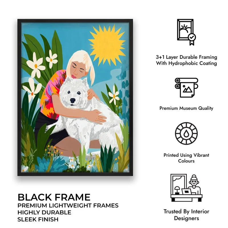 Sunlit Embrace Canvas Wall Painting - Black Frame media 9