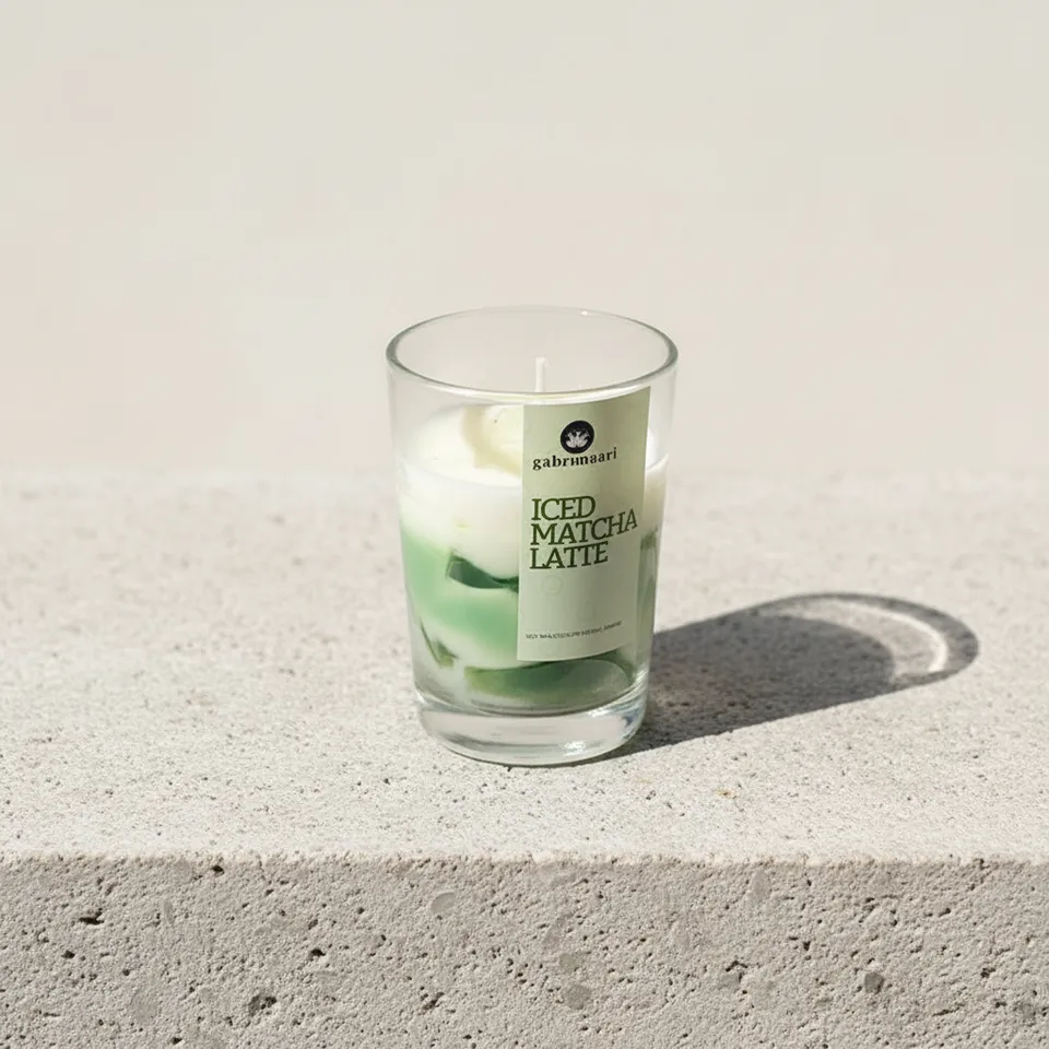Matcha Latte Coffee Scented Soy Wax Candle media 1