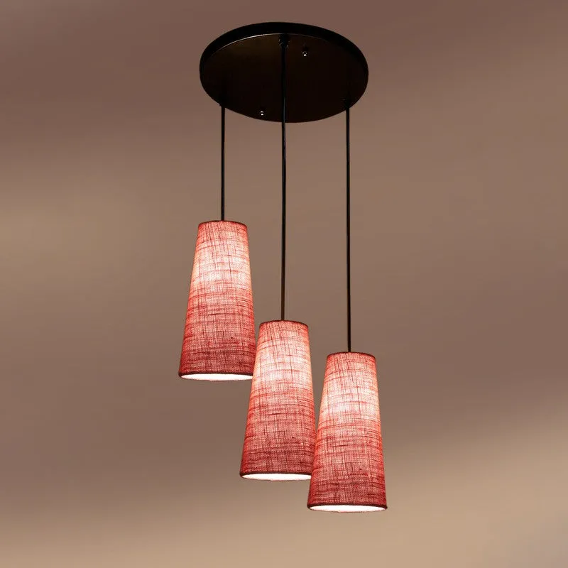 Nordic Neutral Triple Metal Ceiling Lamp - Pink media 5