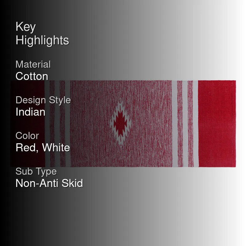 Decoria Cotton Runner Rug - Red media 2