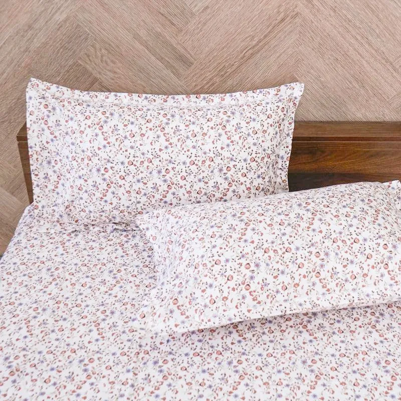 Anvisha Floral Cotton Bedsheet (Peach) - 180 TC media 4